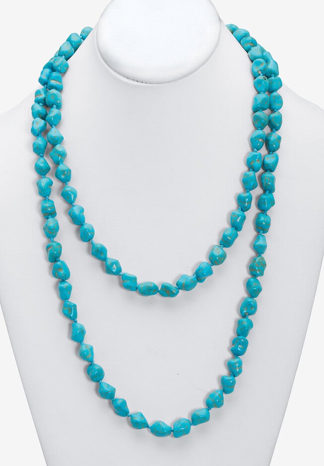 Genuine Turquoise Endless Necklace, 48 Inches, , alternate image number 4