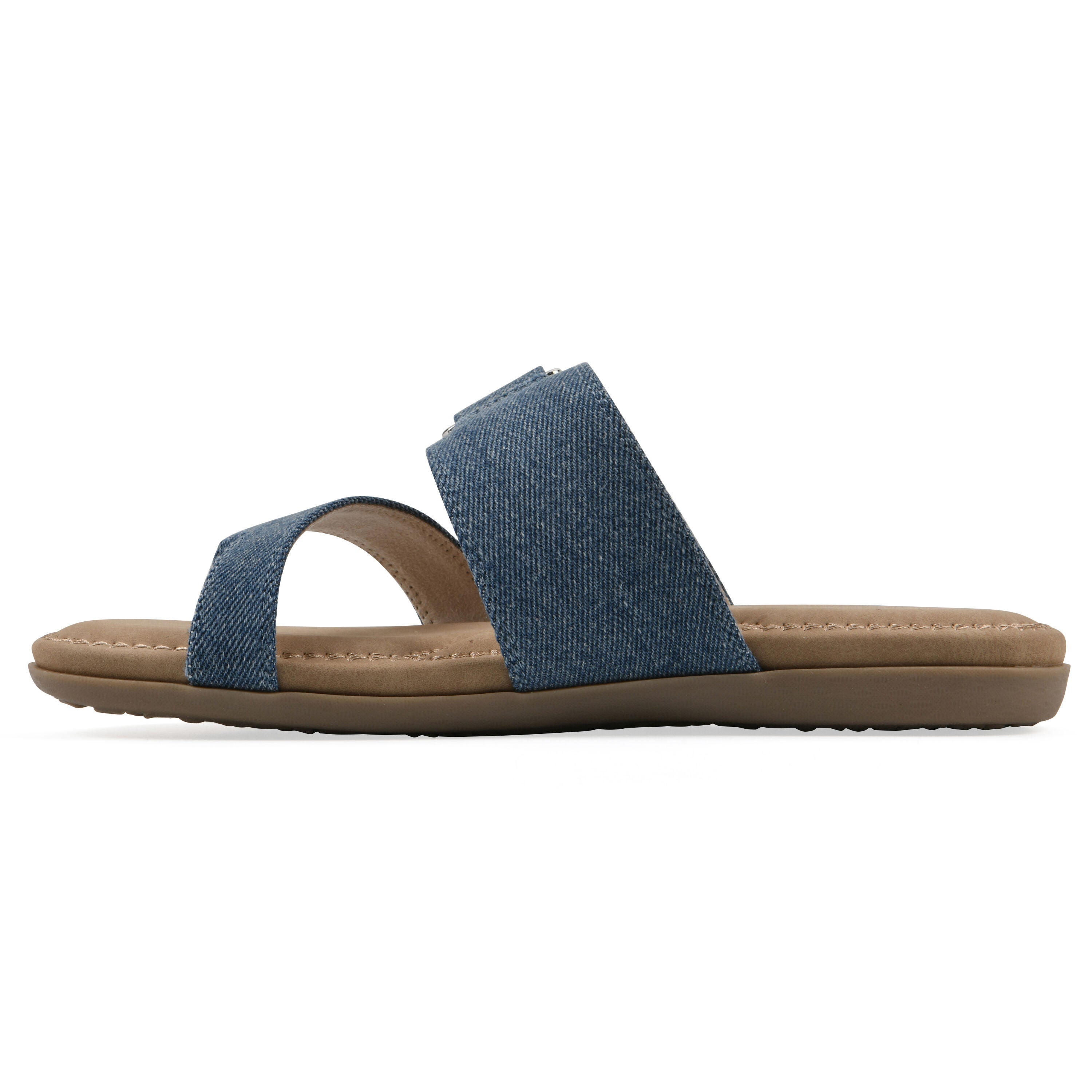 Fancify Slide Sandal, BLUE DENIM FABRIC, alternate image number 3