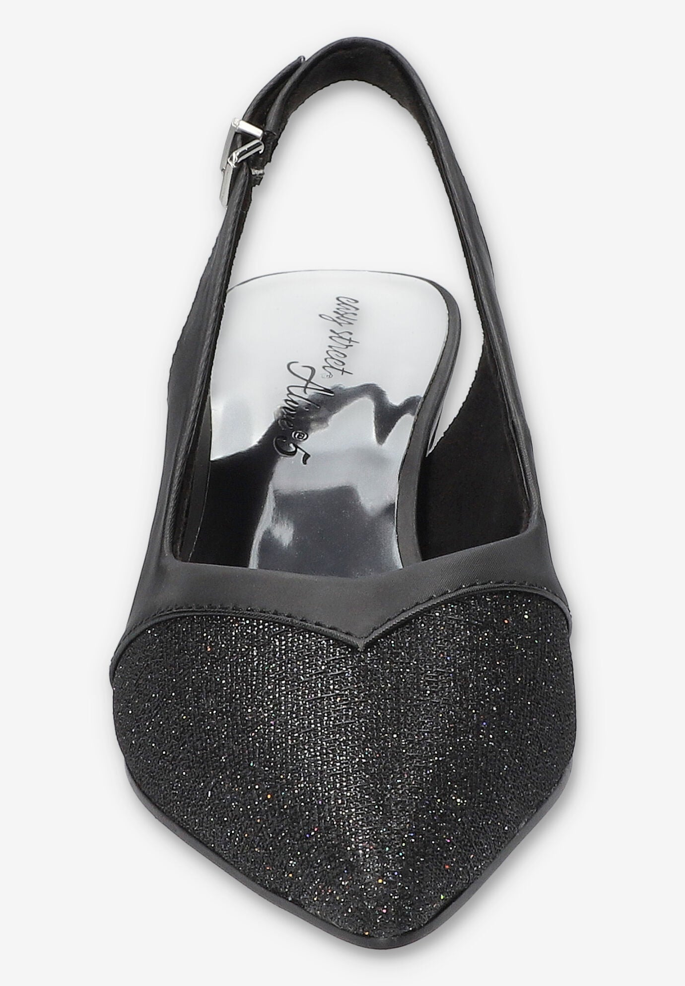 Vivid Slingback Pump, BLACK SATIN, alternate image number 3