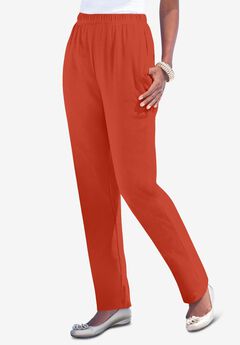 Plus Size Straight Leg Soft Knit Pull On Pant