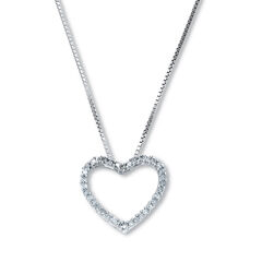 .21 TCW Diamond Sterling Silver Heart Pendant and Chain 18 Inches
