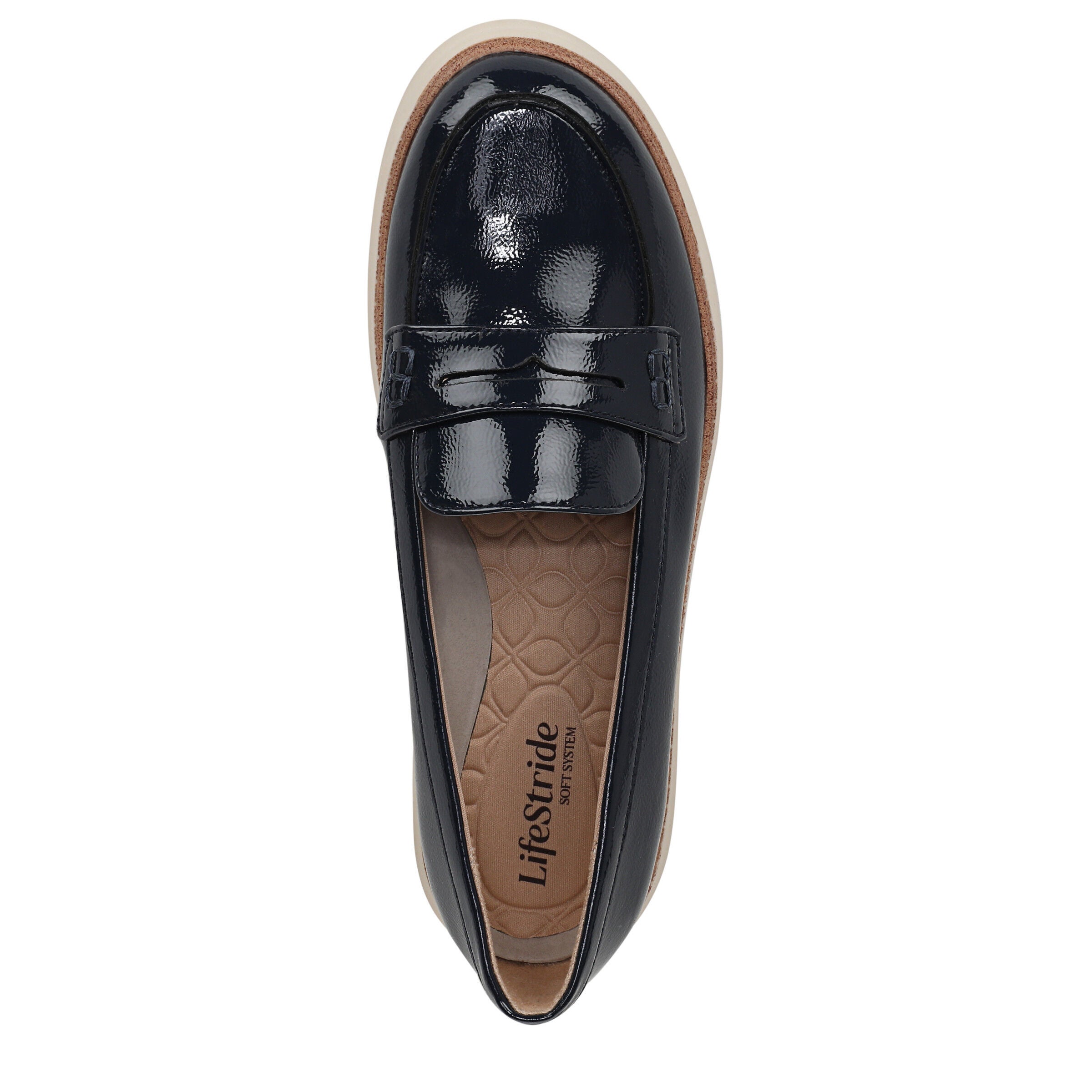 Chelsea Platform Flat, LUX NAVY LEATHER, alternate image number 6