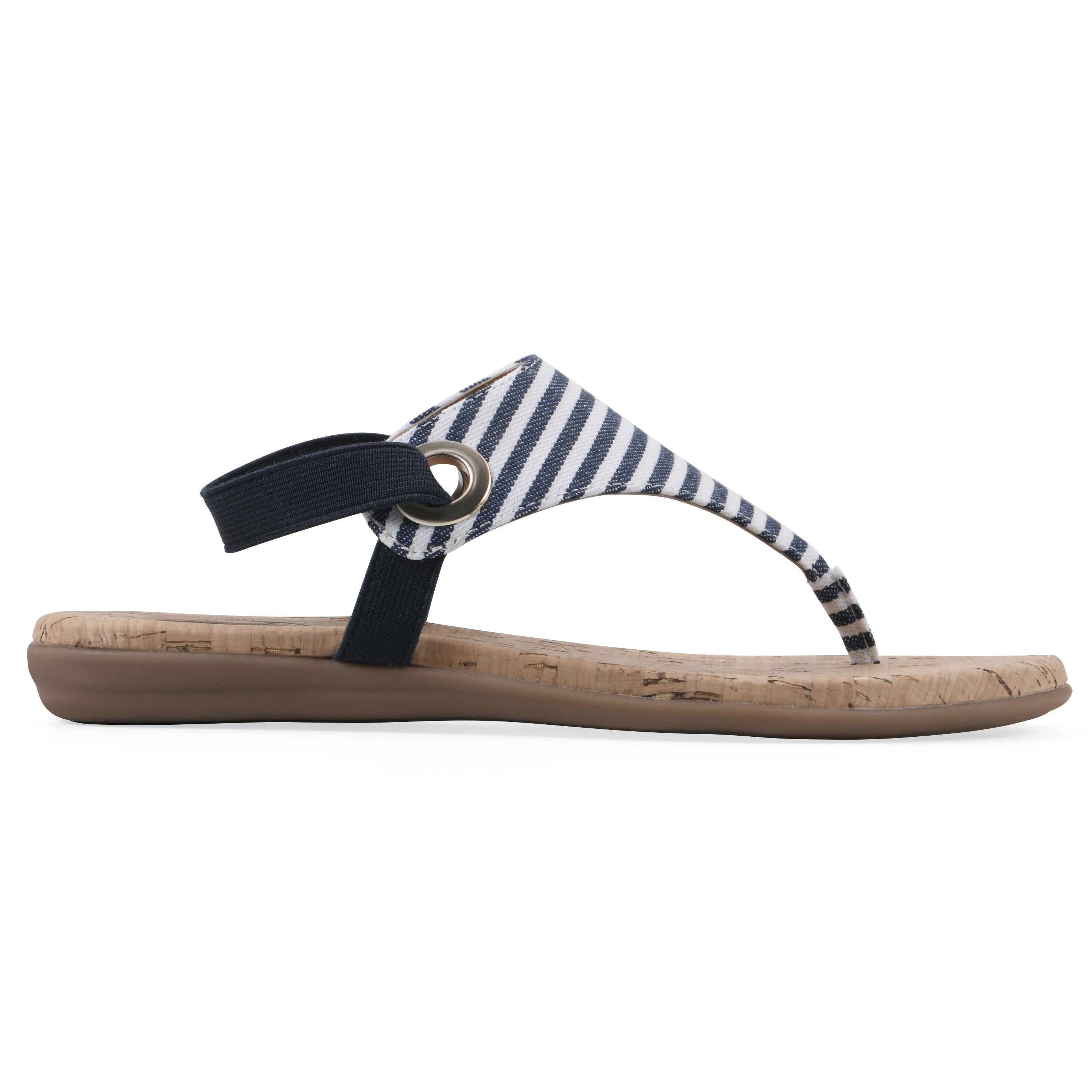 Lifeway Sling back sandal, NAVY WHITE STRIPE, alternate image number 2