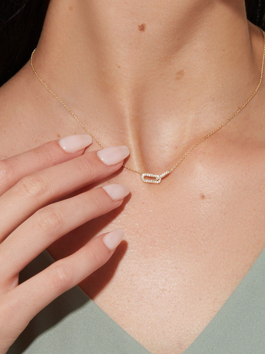 Loree Chain Link Necklace, GOLD, alternate image number 1