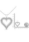 Sterling Silver 1.00 Cttw Diamond Heart Pendant Necklace, , alternate image number null