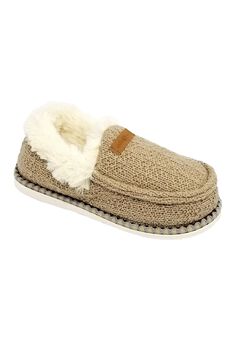 Textured Knit Mocassin Slippers