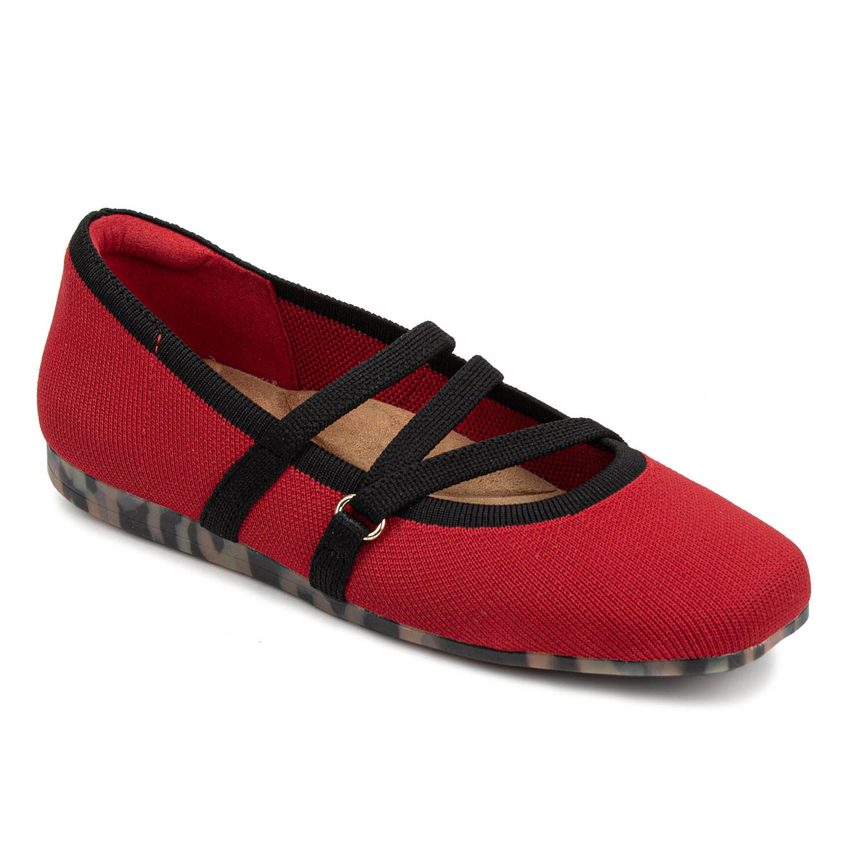 Nicolette Zig Zag Stretch Knit Flat, RED KNIT, hi-res image number 0