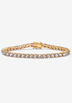 Birthstone Tennis Bracelet In Gold-Plated