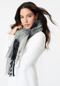 Fringed Plaid Scarf