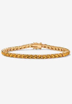 Birthstone Tennis Bracelet In Gold-Plated