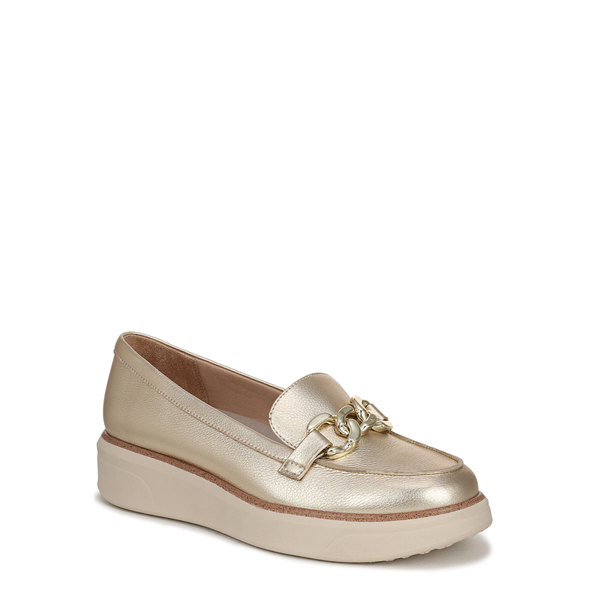 Chelsea Bit Platform Loafter, GOLD FAUX LEATHER, hi-res image number 0