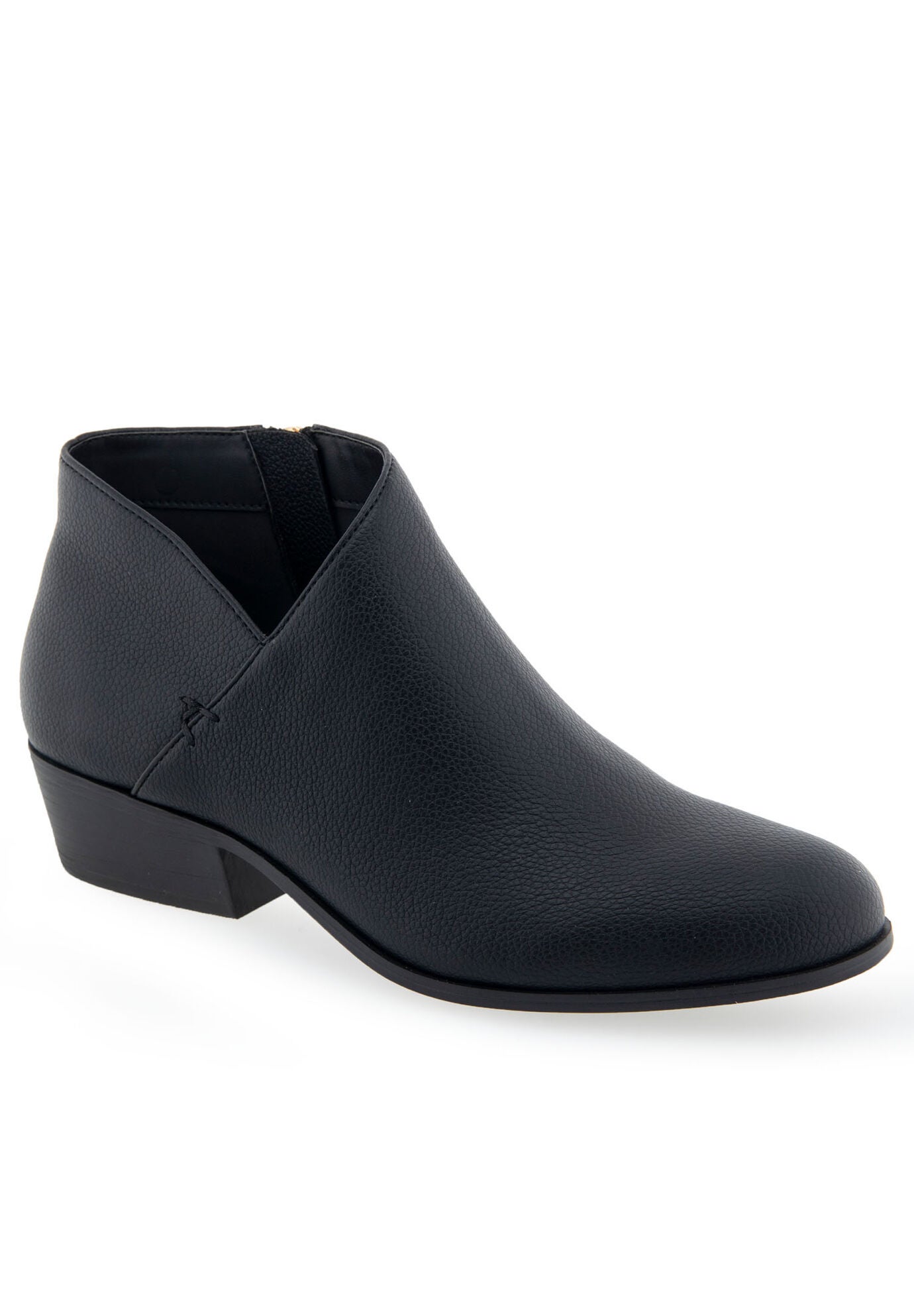 Ankle Bootie Cayu by Aerosoles Faux Suede, Black Woman Within