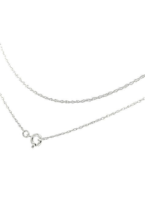 Solid White Gold Rope Chain Necklace Unisex Chain 20", , alternate image number null