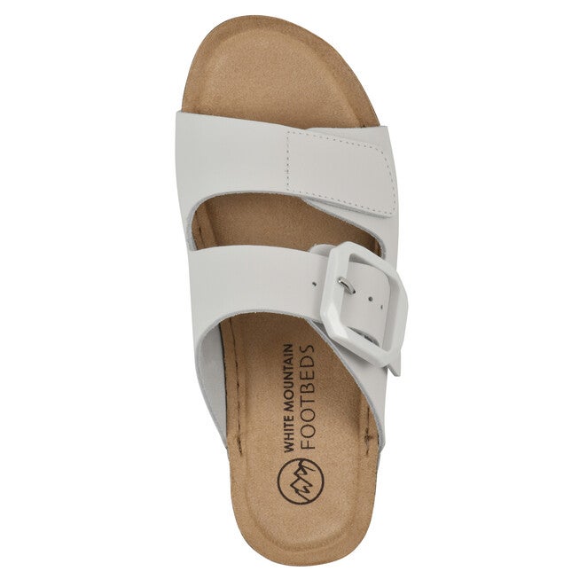 Fearful Slip On Wedge, WHITE LEATHER, alternate image number 4