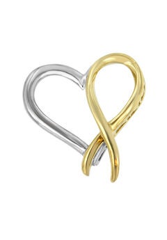 Two-Tone .925 Sterling Silver Heart-Shaped Pendant Necklace