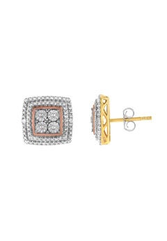 Gold Over Sterling Silver Diamond Accent Earrings