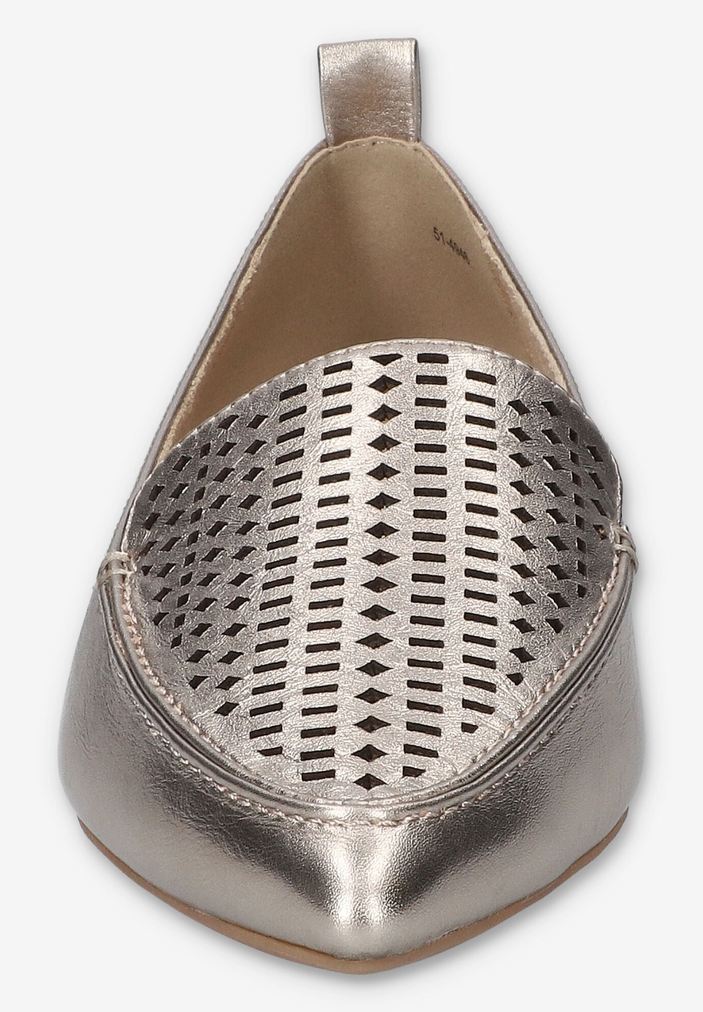 Alessi Perf Pointed Toe Flat, CHAMPAGNE LEATHER, on-hover image number 1