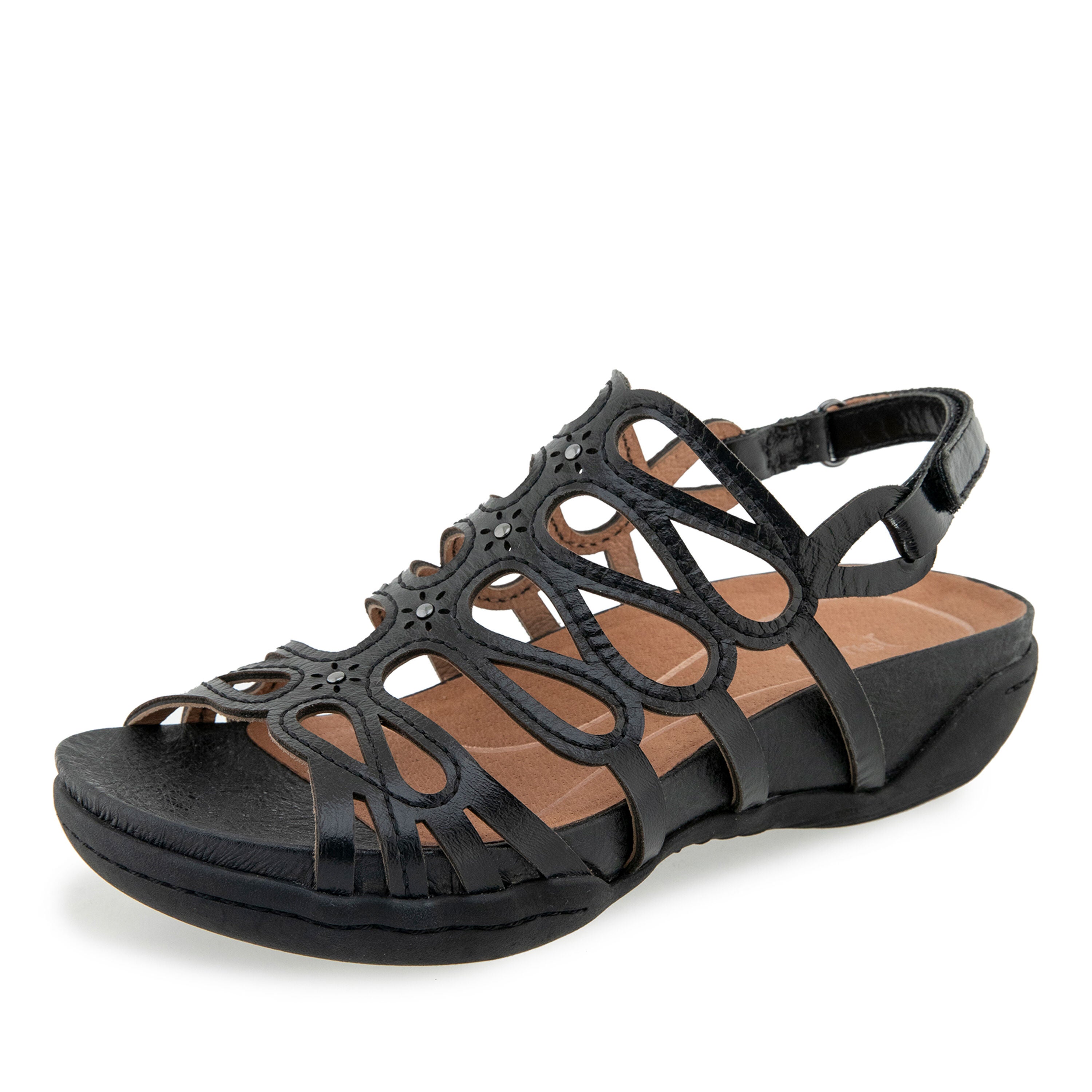 Miriam Casual Flat Sandal, OIL BLACK, alternate image number 6