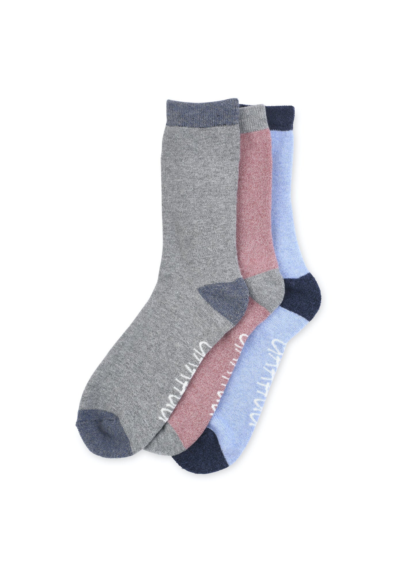 3 Pack Super Soft Midweight Cushioned Thermal Socks, PINK, hi-res image number 0