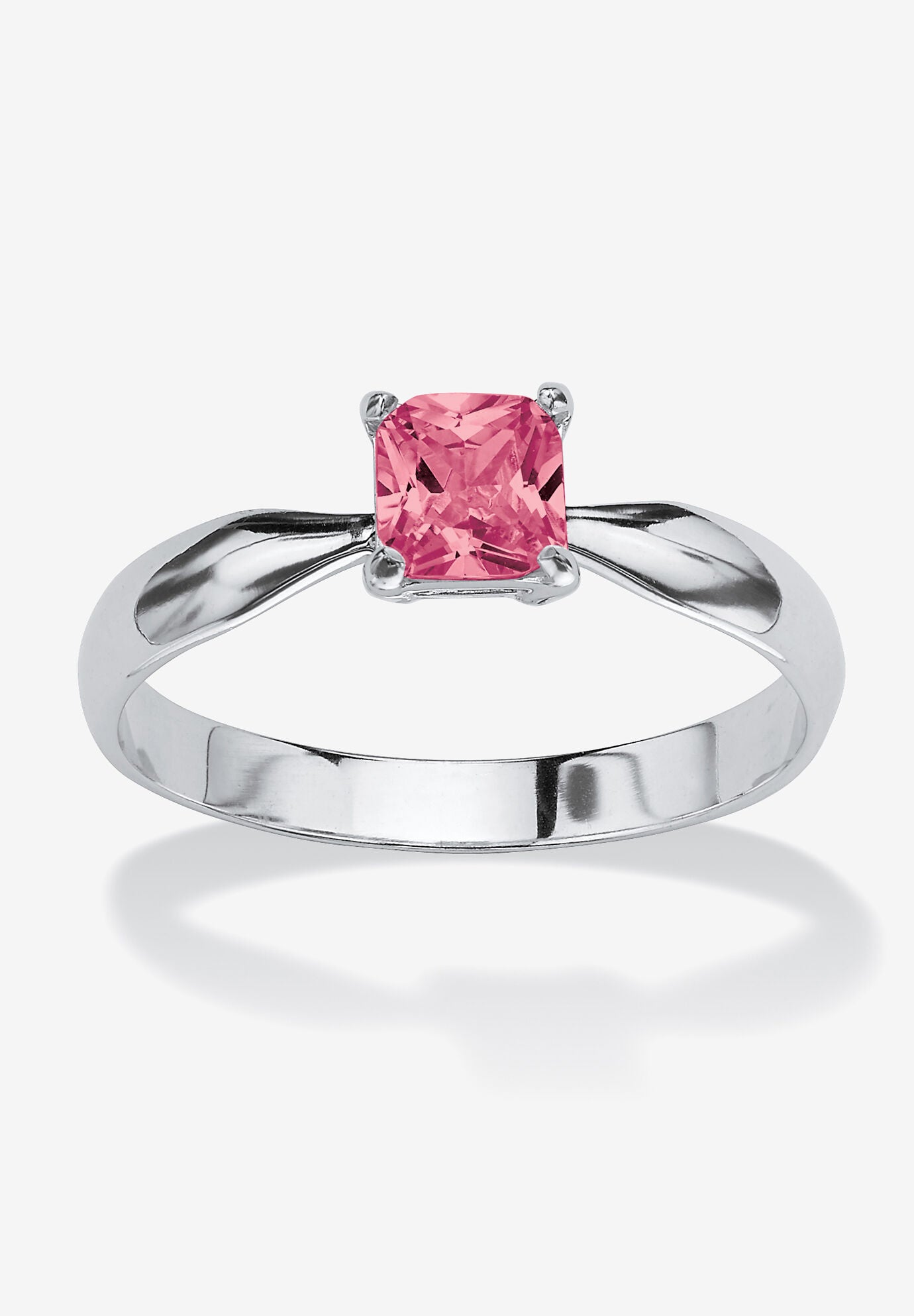 Birthstone .925 Silver Solitaire Ring, OCTOBER, hi-res image number 0