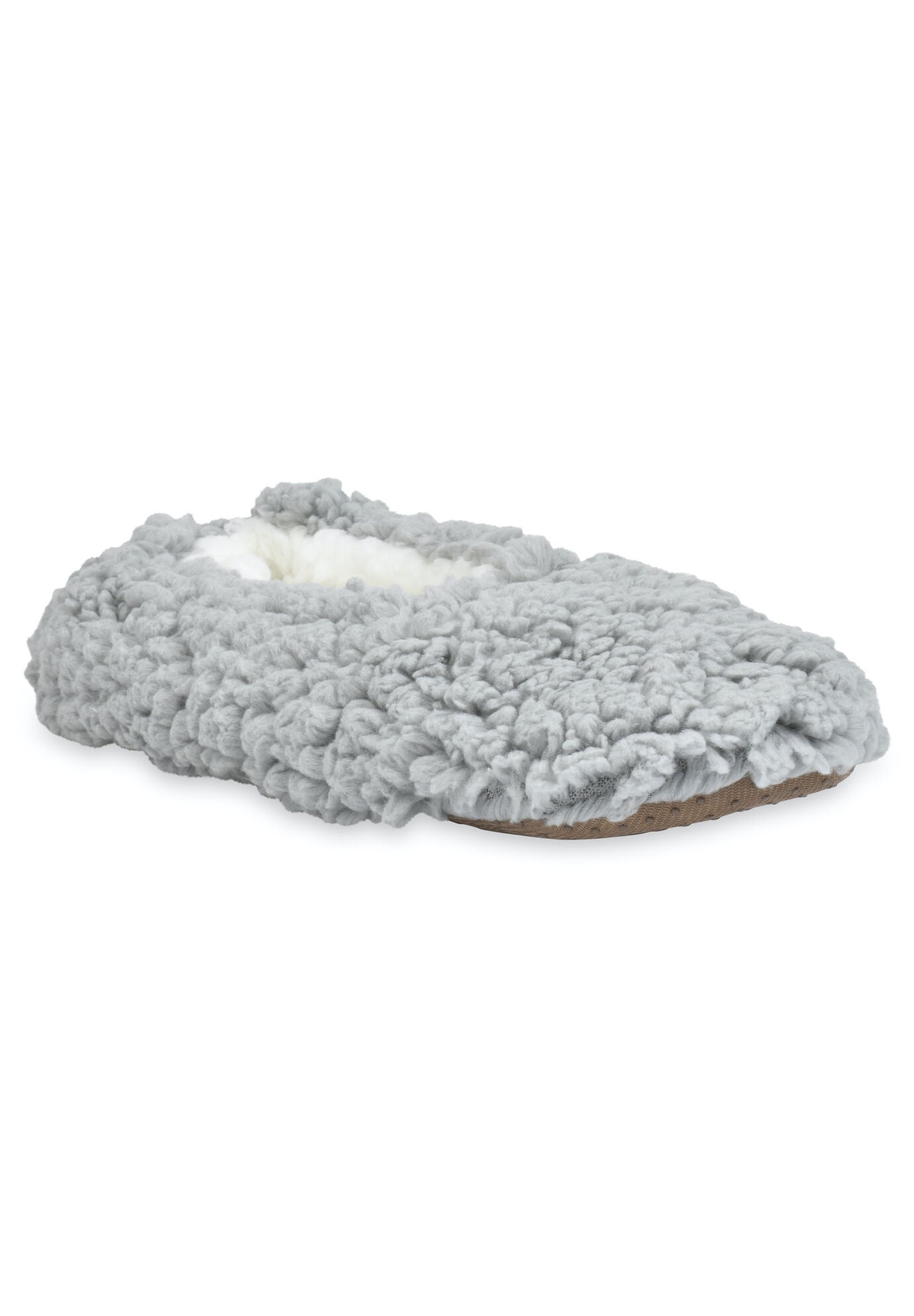 Faux Shearling Ballerina Slipper, GREY, hi-res image number 0