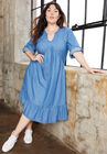 Ruffled Denim Talluhla Dress, MEDIUM WASH, hi-res image number null
