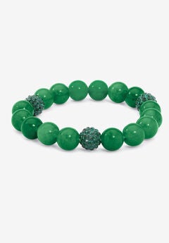 Simulated Birthstones Agate Stretch Bracelet 8"