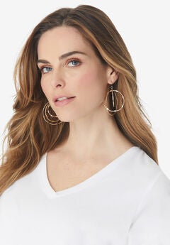 Layered Circle Drop Earrings