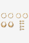 Yellow Gold Ion Plated Stainless & Goldtone Earring Set, , on-hover image number null