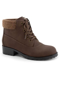 Brown Faux Leather Boots