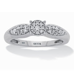 .17 TCW Diamond Sterling Silver Cluster Ring