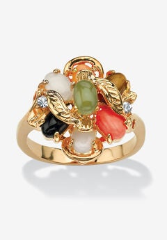 Coral, Opal, Jade, Onyx And Tiger