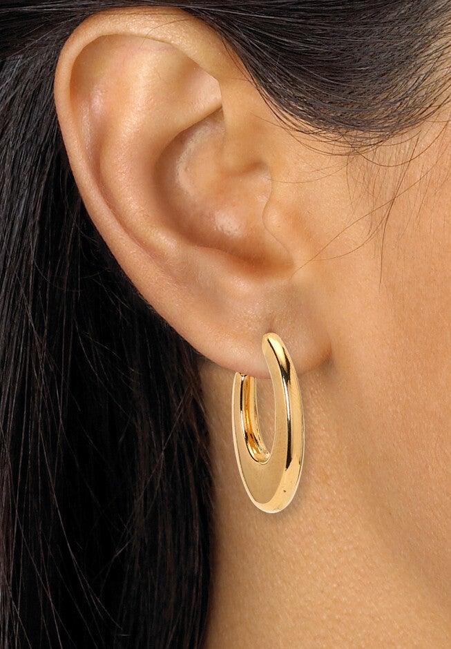 Yellow Gold Ion-Plated Stainless Steel Hoop Earrings, 3-Pair Set, , alternate image number 7