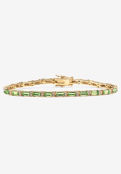 Birthstone Gold-Plated Tennis Bracelet