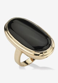 Gold-Plated Black Onyx Ring