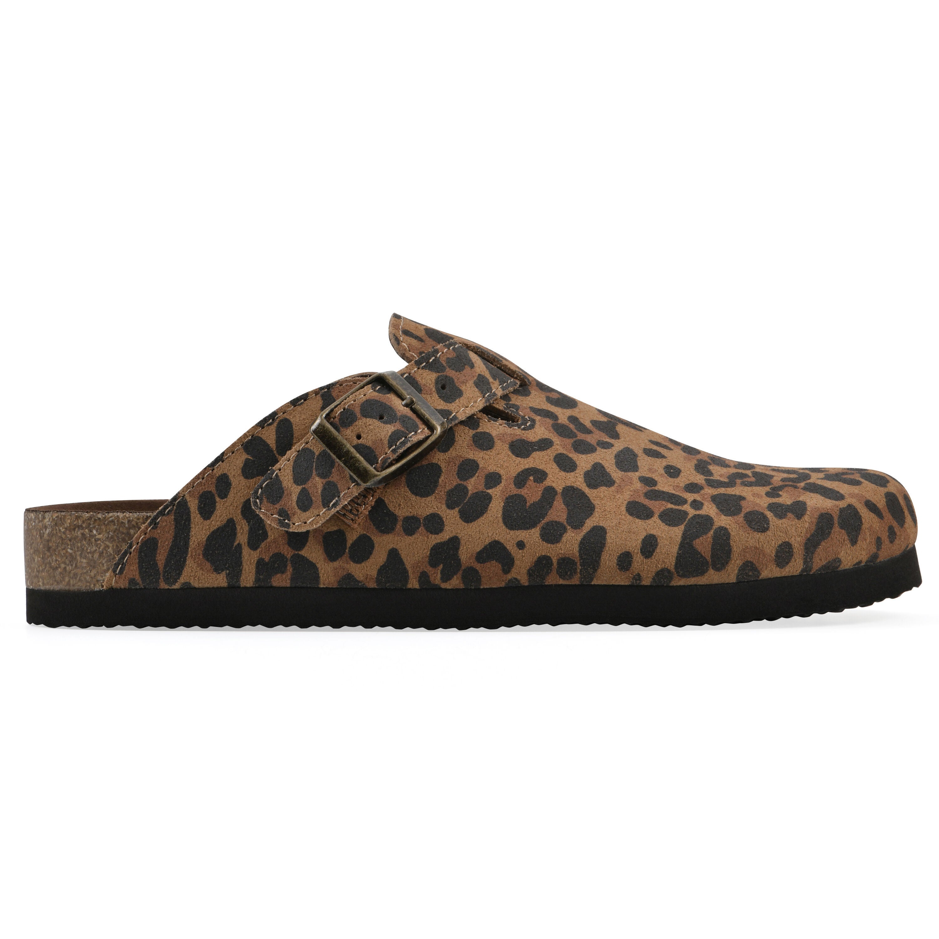 Bari Footbeds Clog, BROWN LEOPARD SUEDE, alternate image number 2