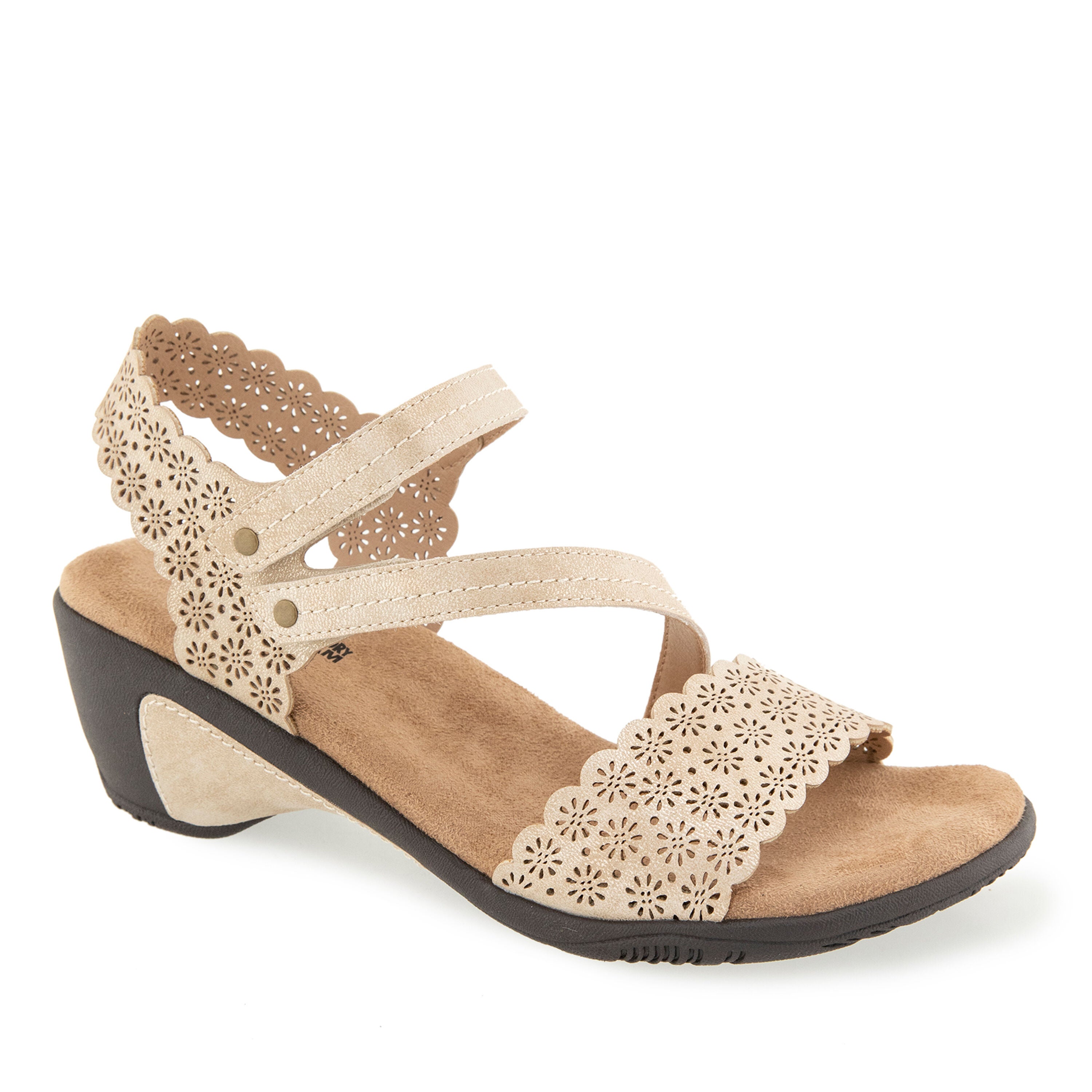 Gracie Hook and Loop Wedge Sandal, CREAM SHIMMER, hi-res image number 0