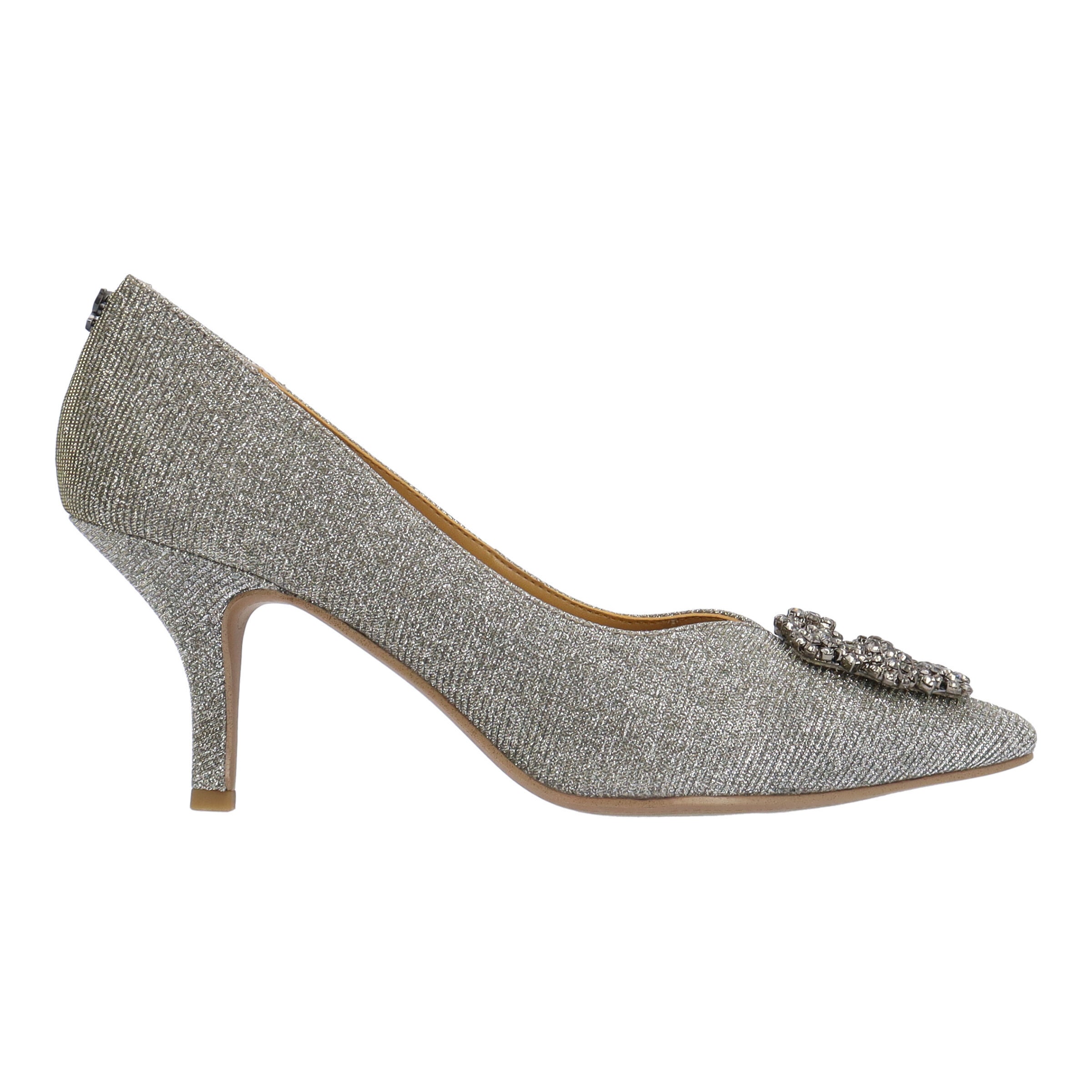 Ezara Slip-On Pump, PEWTER, alternate image number 3