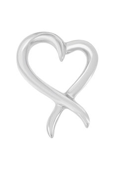 Silver Open Heart-Shaped Awareness Ribbon Pendant Necklace