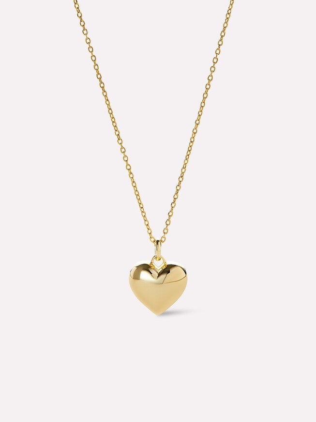 Lev Small Gold Heart Necklace, GOLD, hi-res image number 0