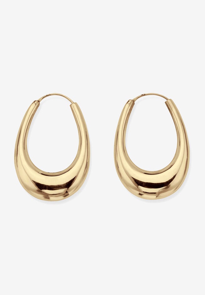 Yellow Gold-Plated Sterling Silver Hoop Earrings (43Mm), , on-hover image number 1