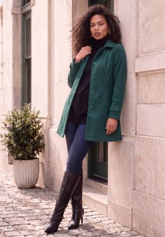 Plus Size Button Up Fleece Jacket