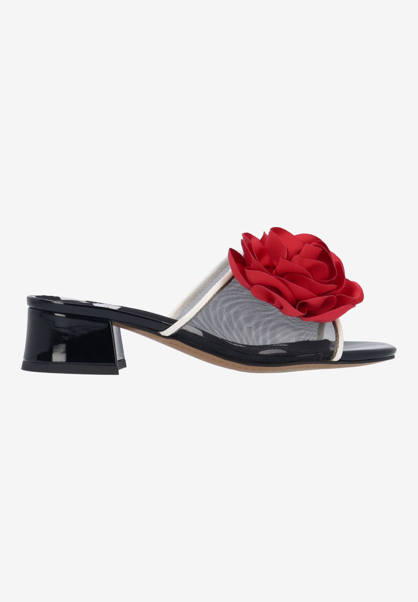 Myla Slip-On Sandal, BLACK WHITE RED, alternate image number 3