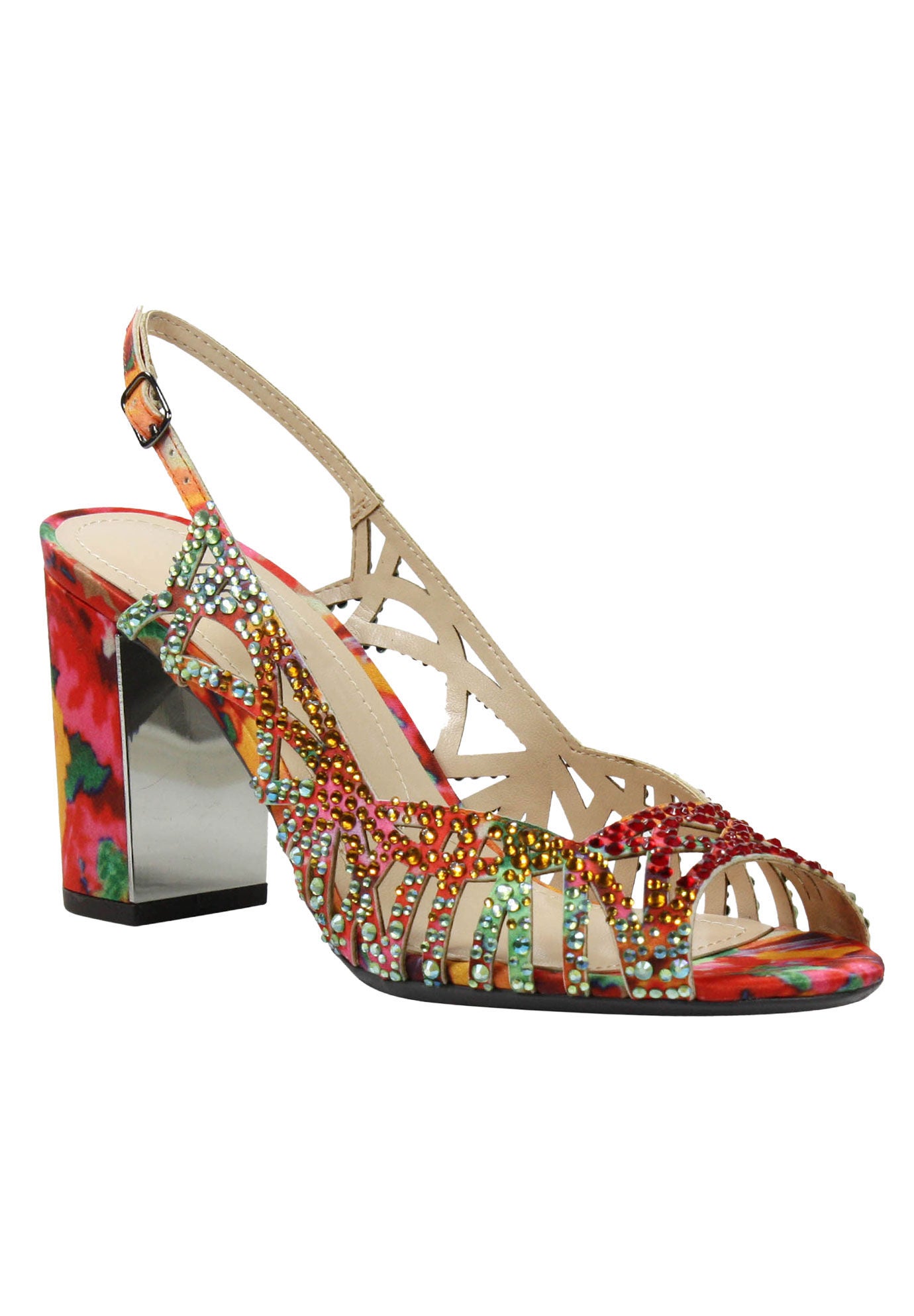 Tahira Pumps by J.Renee&reg;, RED ORANGE MULTI, hi-res image number 0