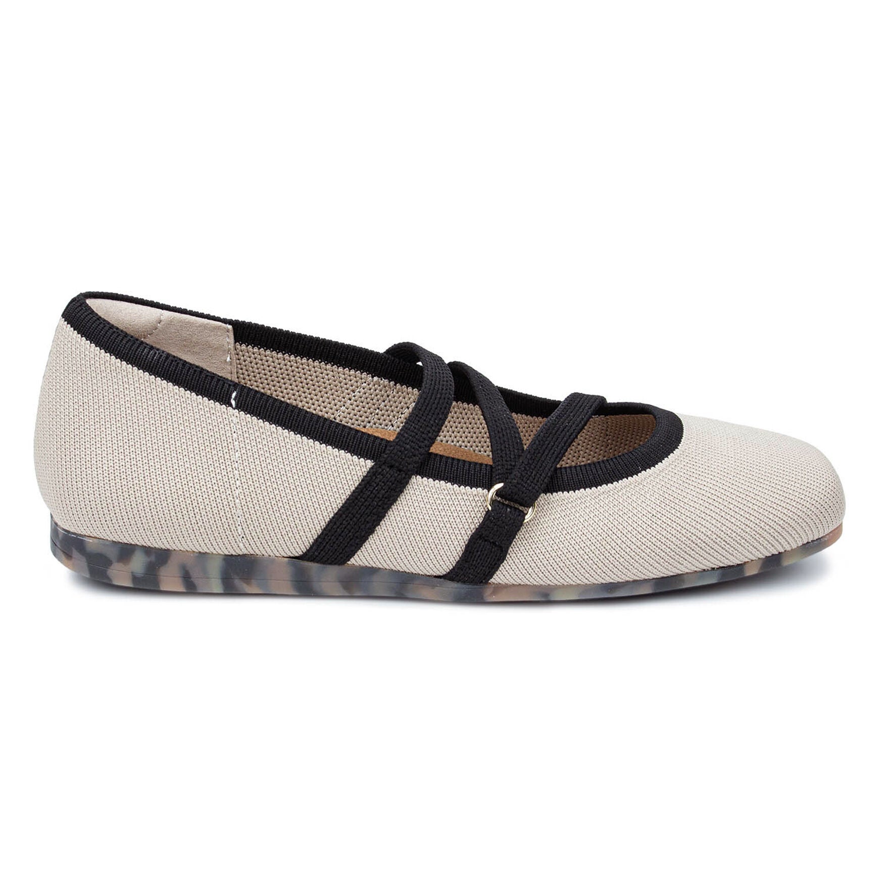 Nicolette Zig Zag Stretch Knit Flat, TAUPE KNIT, alternate image number 2