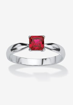Birthstone .925 Silver Solitaire Ring