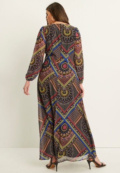 Chiffon Maxi Dress, , on-hover image number null