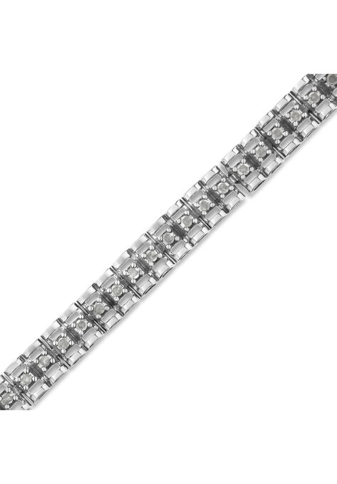 Sterling Silver 2.0 Cttw Diamond Doublelink Tennis Bracelet, , alternate image number null