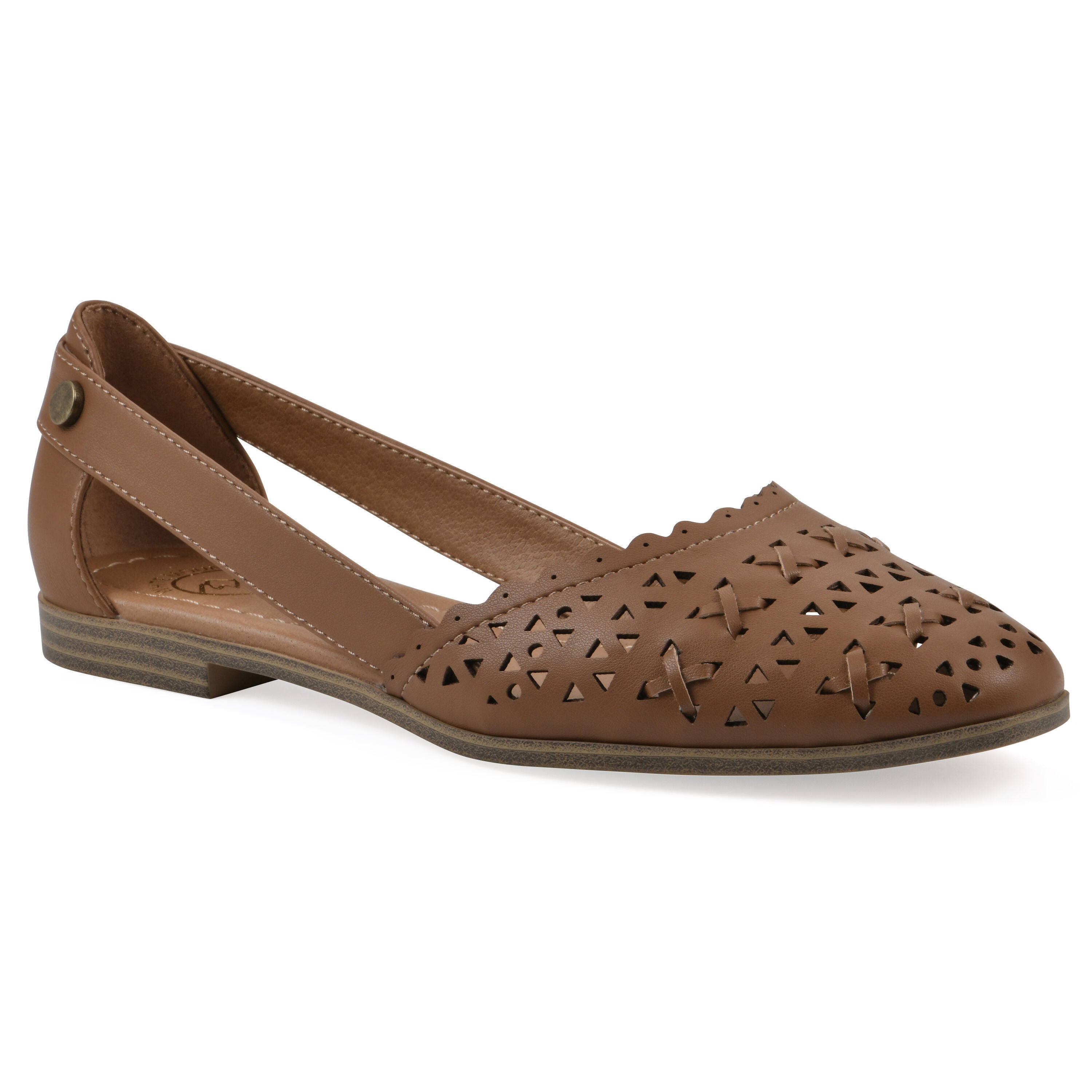 Nobler Pointed Toe Flat, TAN SMOOTH, hi-res image number 0