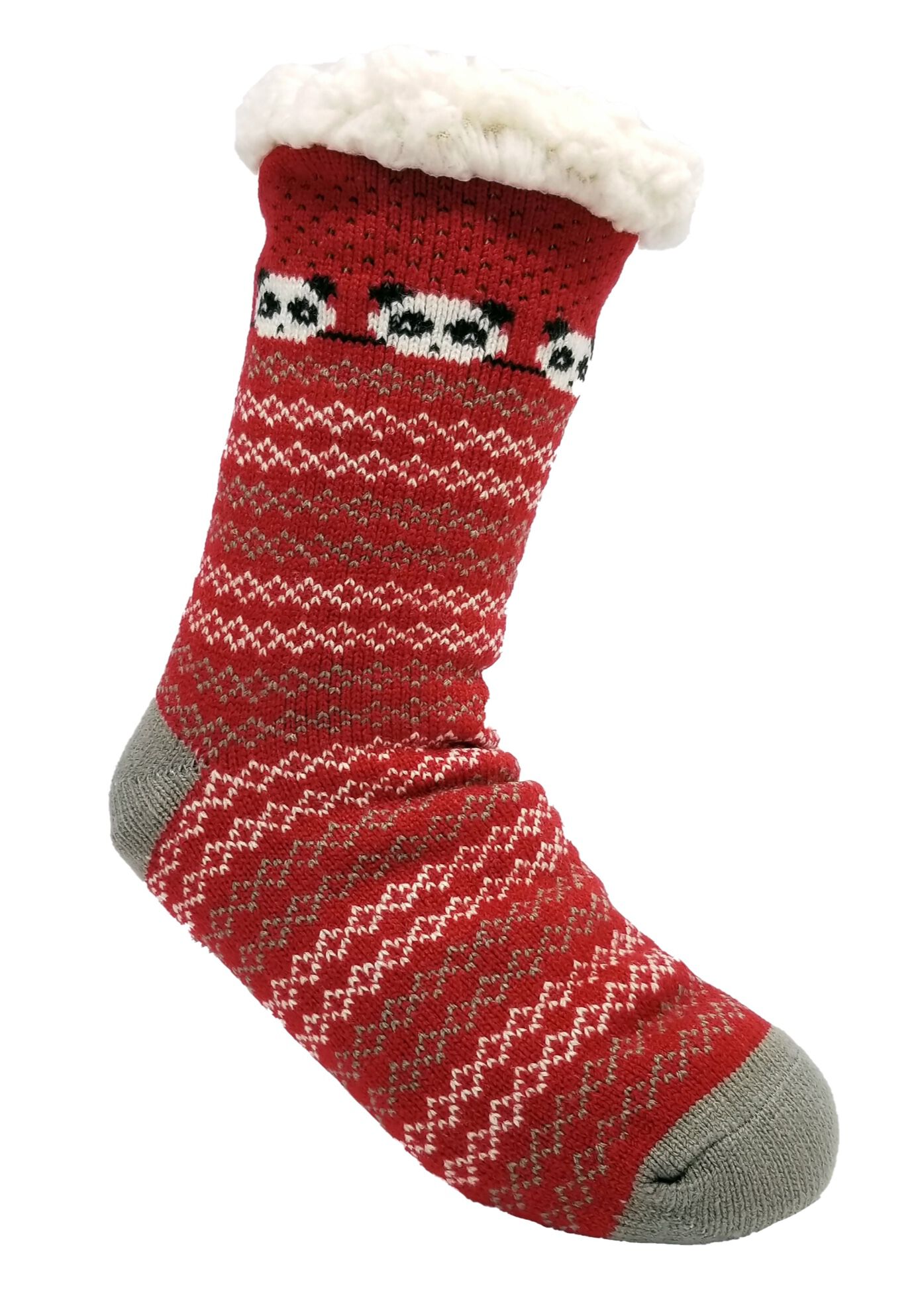 Warm Faux Shearling Panda Slipper Socks 4387733 Woman Within